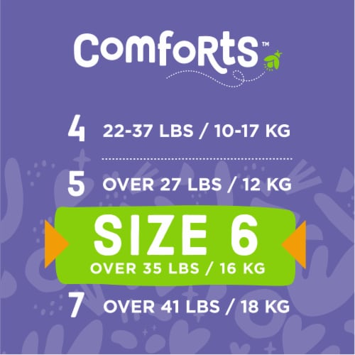 Comforts™ Day or Night Baby Diapers Size 6 (35+ lbs) Perspective: top