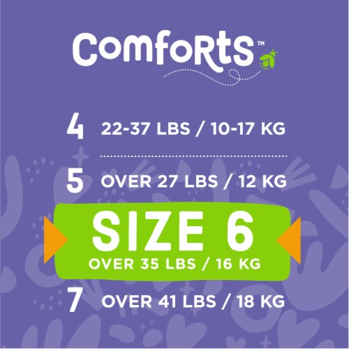Comforts™ Day or Night Diapers Size 6 (35+ lbs) Perspective: top