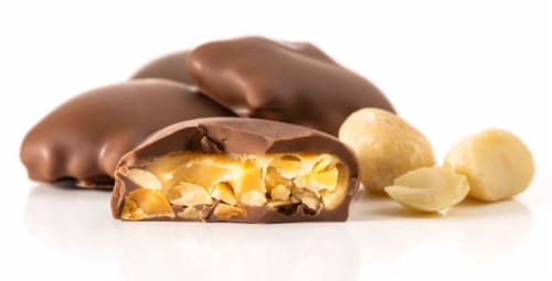 Private Selection® Macadamia and Milk Chocolate Salted Caramel Clusters Candy Bag Perspective: top