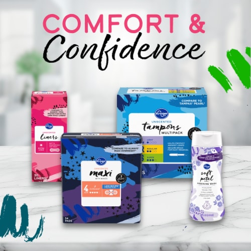 Kroger® Ultra Thin Size 2 Unscented Long Super Pads with Wings Perspective: top