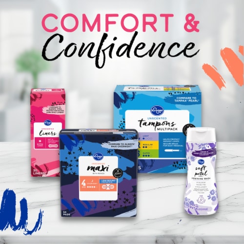 Kroger® Pads with Wings Ultra Thin Overnight Absorbency Unscented Perspective: top
