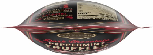 Private Selection® Dark Chocolate Peppermint Truffles Holiday Candy Bag Perspective: top