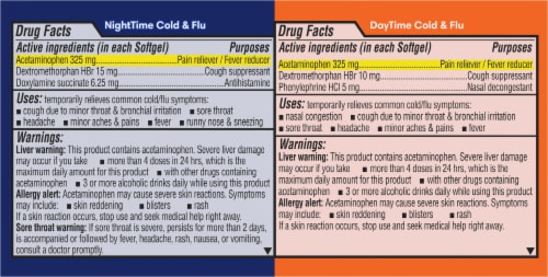 Kroger® Daytime/NiteTime Cold & Flu Softgels Medicine Perspective: top