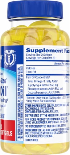 Kroger® Fish Oil Wild Alaskan Softgels 1000mg Perspective: top