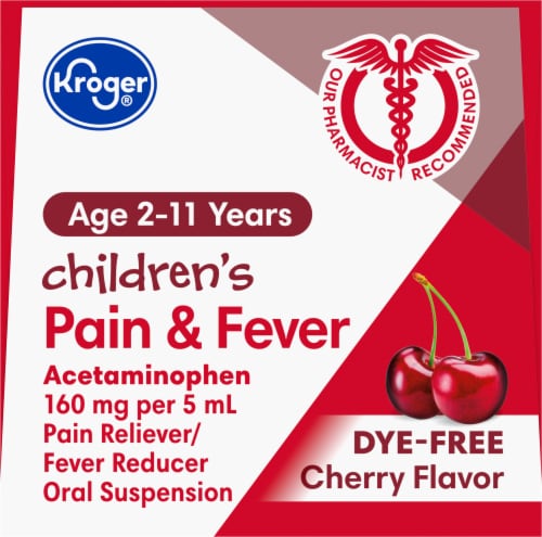 Kroger Children's Pain and Fever Relief Dye Free Cherry Perspective: top