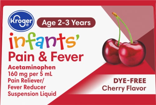 Kroger Infants' Pain and Fever Relief Dye Free Cherry Perspective: top