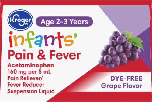 Kroger® Infants' Pain and Fever Relief Dye Free Grape Perspective: top