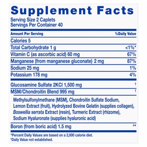 Kroger® 3X Glucosamine Chondroitin/MSM Complex Caplets Perspective: top