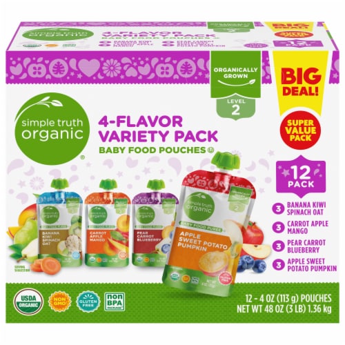 Simple Truth Organic® Stage 2 Baby Food Pouch Variety Pack BIG DEAL! Perspective: top