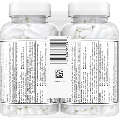 Kroger® Extra Strength 500 mg Acetaminophen Caplets Twin Pack Perspective: top