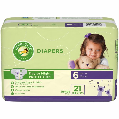 Comforts™ Day or Night Diapers Size 6 (35+ lbs) Perspective: top