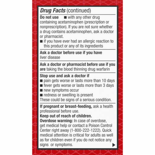 Kroger® Extra Strength Acetaminophen Pain Reliever & Fever Reducer Caplets 500mg Perspective: top