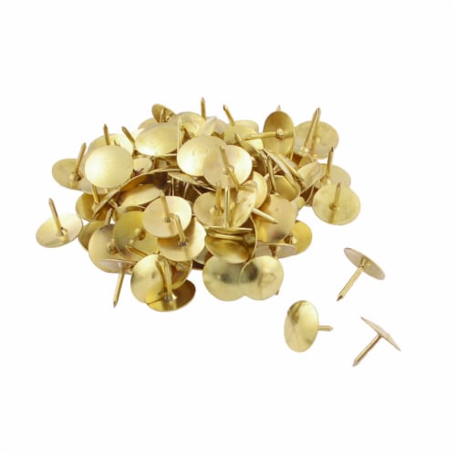 Office Works Thumb Tacks - Gold Perspective: top