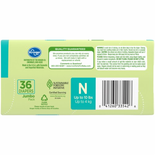 Comforts™ Day or Night Diapers Newborn (<10 lbs) Perspective: top