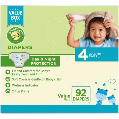 Comforts™ Day or Night Diapers Size 4 (22-37 lbs) Perspective: top