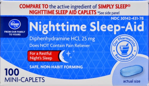 Kroger® Nighttime Sleep-Aid Caplets Perspective: top