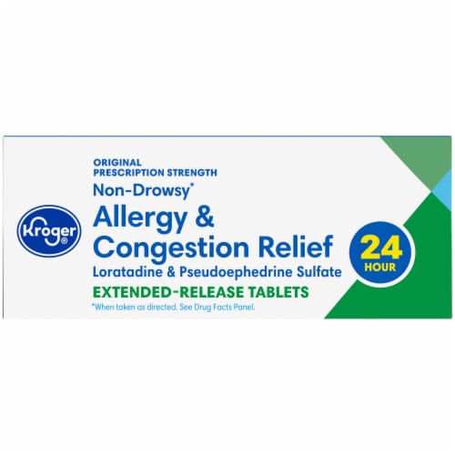 Kroger® 24 Hour Allergy & Congestion Relief Tablets Perspective: top