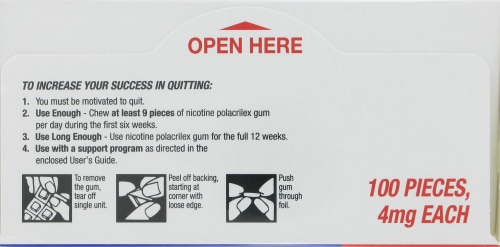 Kroger Nicotine Polacrilex Fruit Wave Gum 4mg Perspective: top