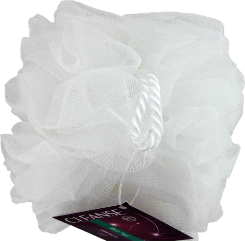 Kroger® Cleanse Come Clean Mesh Pouf - White Perspective: top