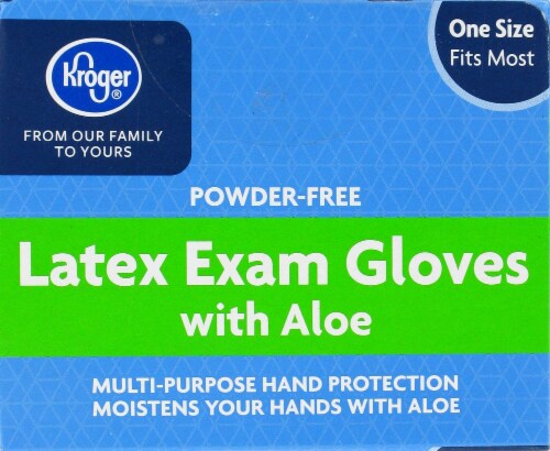 Kroger® Latex Exam Gloves with Aloe Perspective: top