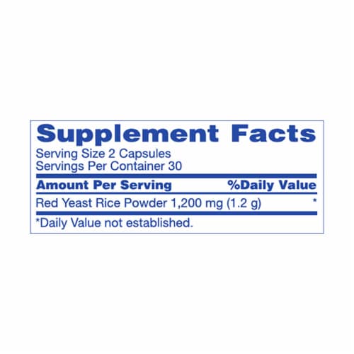Kroger® Red Yeast Rice Capsules 1200mg Perspective: top