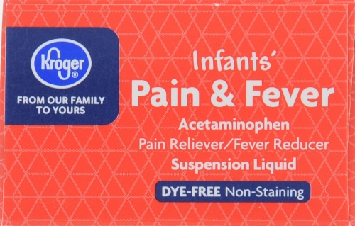Kroger® Infants' Dye-Free Pain & Fever Suspension Liquid Perspective: top