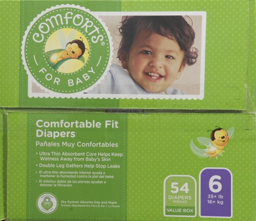 Comforts™ Day or Night Baby Diapers Size 6 (35+ lbs) Perspective: top