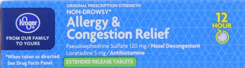 Kroger® 12 Hour Allergy & Congestion Relief Tablets Perspective: top