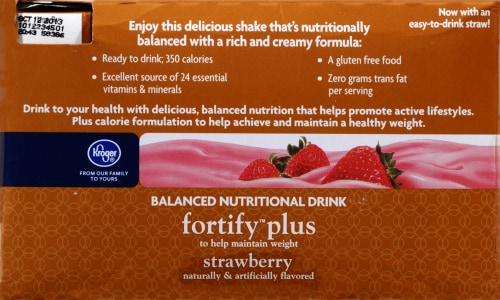 Kroger® Fortify Plus Strawberry Nutritional Drink Perspective: top