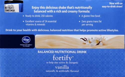Kroger® Fortify Vanilla Balanced Nutritional Drink Perspective: top