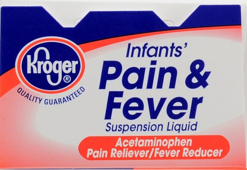 Kroger® Infants' Pain and Fever Dye-Free Cherry Suspension Liquid Perspective: top
