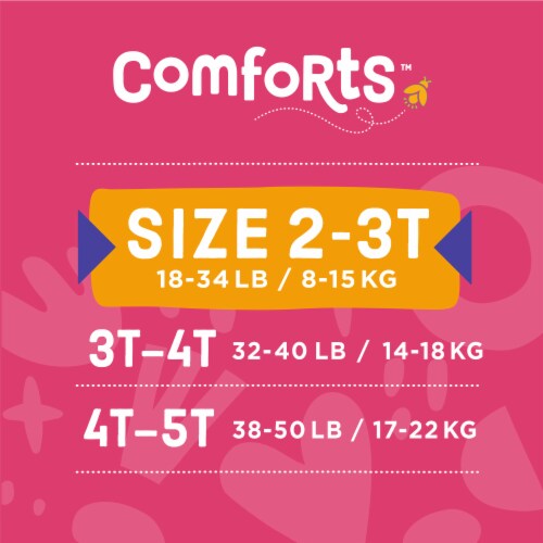 Comforts™ For Toddler Day & Night Training Pants Girls 2T-3T Perspective: top