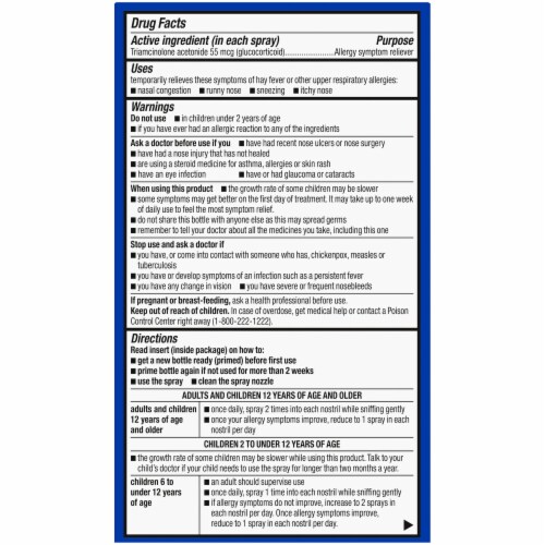 Kroger® Multi-Symptom Nasal Allergy Spray Triamcinolone Acetonide Perspective: top