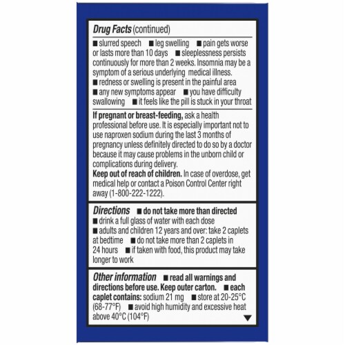 Kroger® Naproxen Sodium PM Pain Reliever Plus Sleep Aid Caplets Perspective: top
