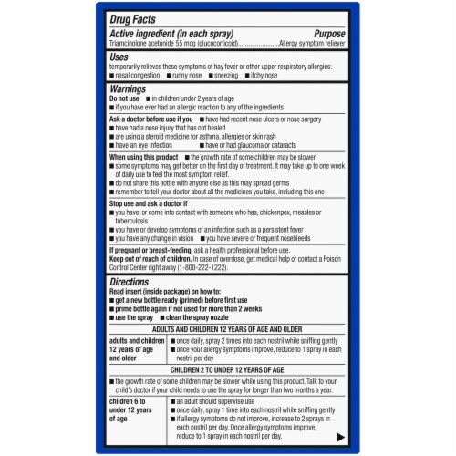 Kroger® Multi-Symptom Nasal Allergy Spray Triamcinolone Acetonide Perspective: top
