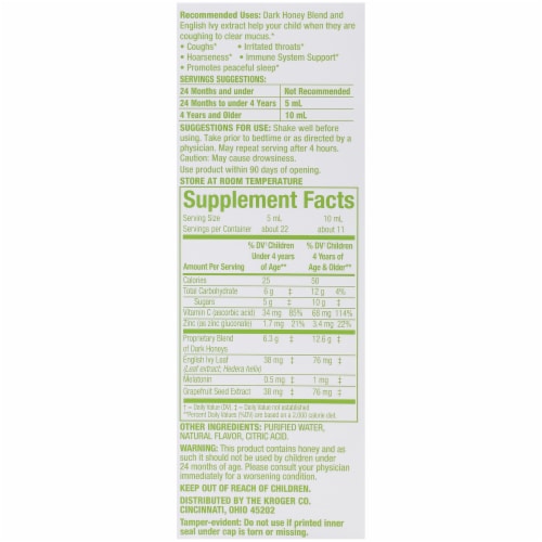 Simple Truth® Children's Cough Syrup + Mucus† Relief Nighttime Grape Flavored Perspective: top