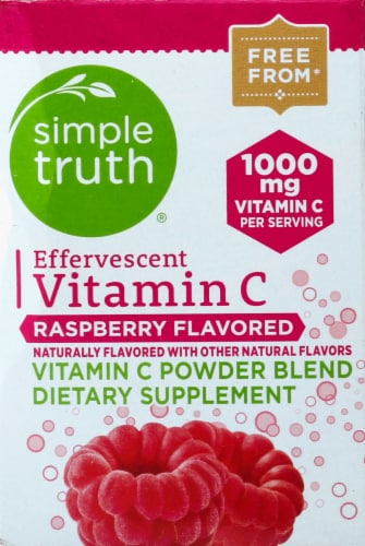 Simple Truth™ Raspberry Flavored Effervescent Vitamin C Powder Blend Packets Perspective: top