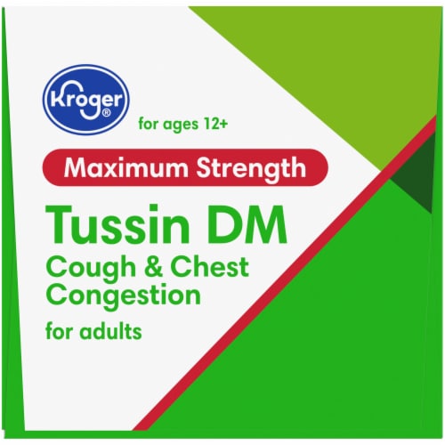 Kroger® Tussin DM Raspberry & Menthol Flavor Liquid Cough Suppressant & Expectorant Perspective: top