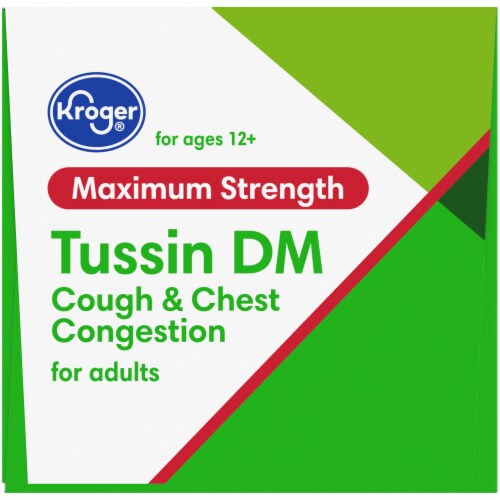 Kroger® Tussin DM Raspberry & Menthol Flavor Liquid Cough Suppressant & Expectorant Medicine Perspective: top