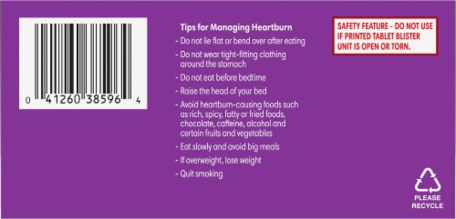Kroger® Omeprazole Heartburn Relief Strawberry Delayed Release Tablets Perspective: top
