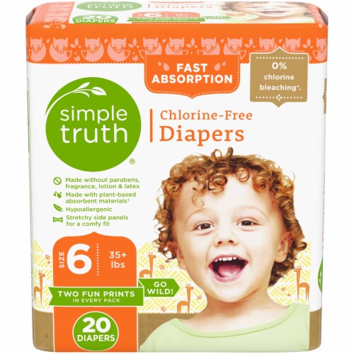 Simple Truth® Chlorine Free Diapers Size 6 (35+ lbs) Perspective: top