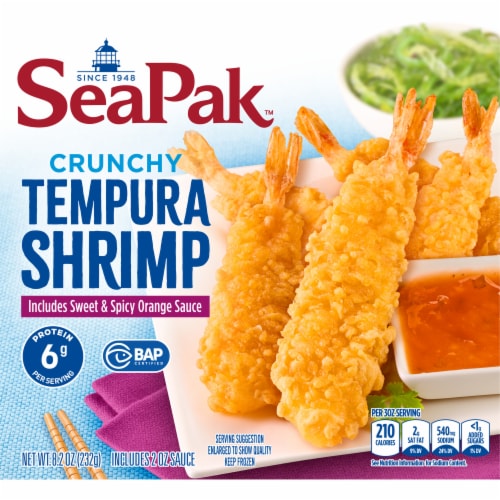 SeaPak Sweet Spicy Orange Sauce Tempura Shrimp Perspective: top