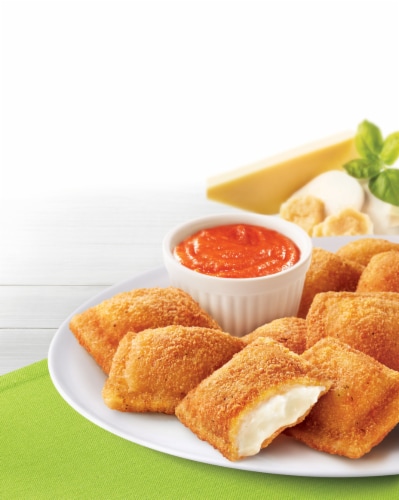 Farm Rich Toasted Ravioli with Marinara Sauce, Frozen Appetizer Perspective: top
