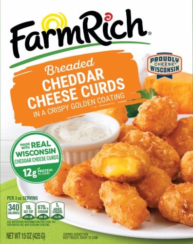 Farm Rich Crispy Breaded Wisconsin Cheddar Cheese Curds Perspective: top