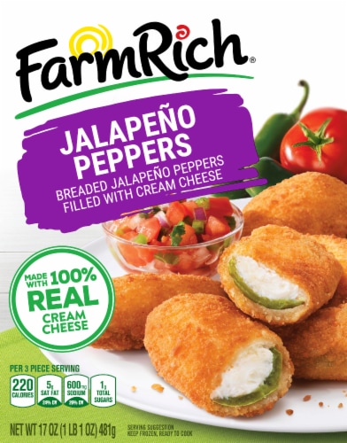 Farm Rich Breaded Cream Cheese Stuffed Jalapeno Peppers Perspective: top