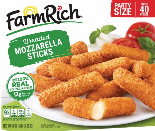 Farm Rich Breaded Mozzarella Cheese Sticks Perspective: top