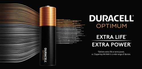 Duracell Optimum Alkaline Batteries Perspective: top