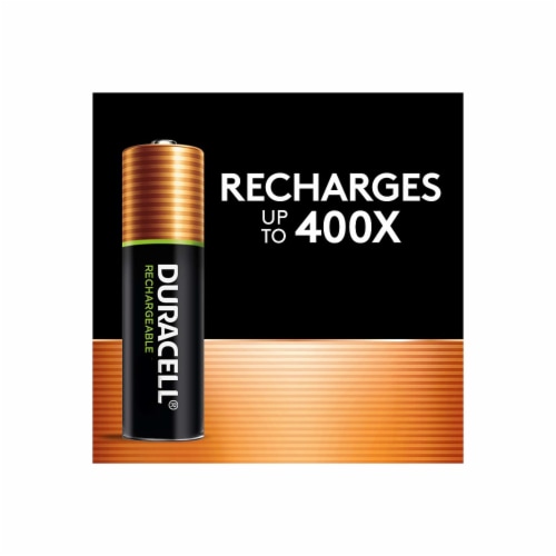 Duracell® Rechargeable Staycharged Nimh AA Batteries Perspective: top