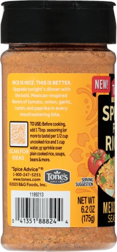 Tone's Spices for Rices Mexican Rice Seasoning Perspective: top