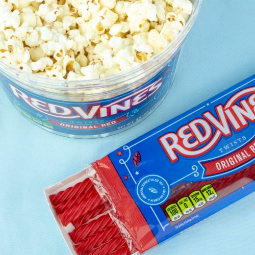 Red Vines King Size Tray Original Red Licorice Candy Twists Perspective: top
